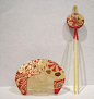 Antique Japanese Golden Bekko (Tortoiseshell or artificial) Red and Gold Lacquered Kushi (Comb) and Kanzashi (Hairpin) http://www.facebook.com/KIMOKAME: