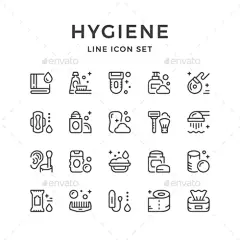 设置行卫生——人造物体对象的图标Set Line Icons of Hygiene - Man-made objects Objects防腐剂、浴缸、浴室、护理、清洁、牙科、下降,脱毛者,牙线,泡沫,卫生,图标,说明,线,液体,医疗、餐巾,个人卫生,集,淋浴,肥皂,象征,卫生棉条,厕所,毛巾,洗,洗,水,女人 antiseptic, bath, bathroom, care, clean, dental, drop, epilator, floss, foam, hygiene, icon, illust