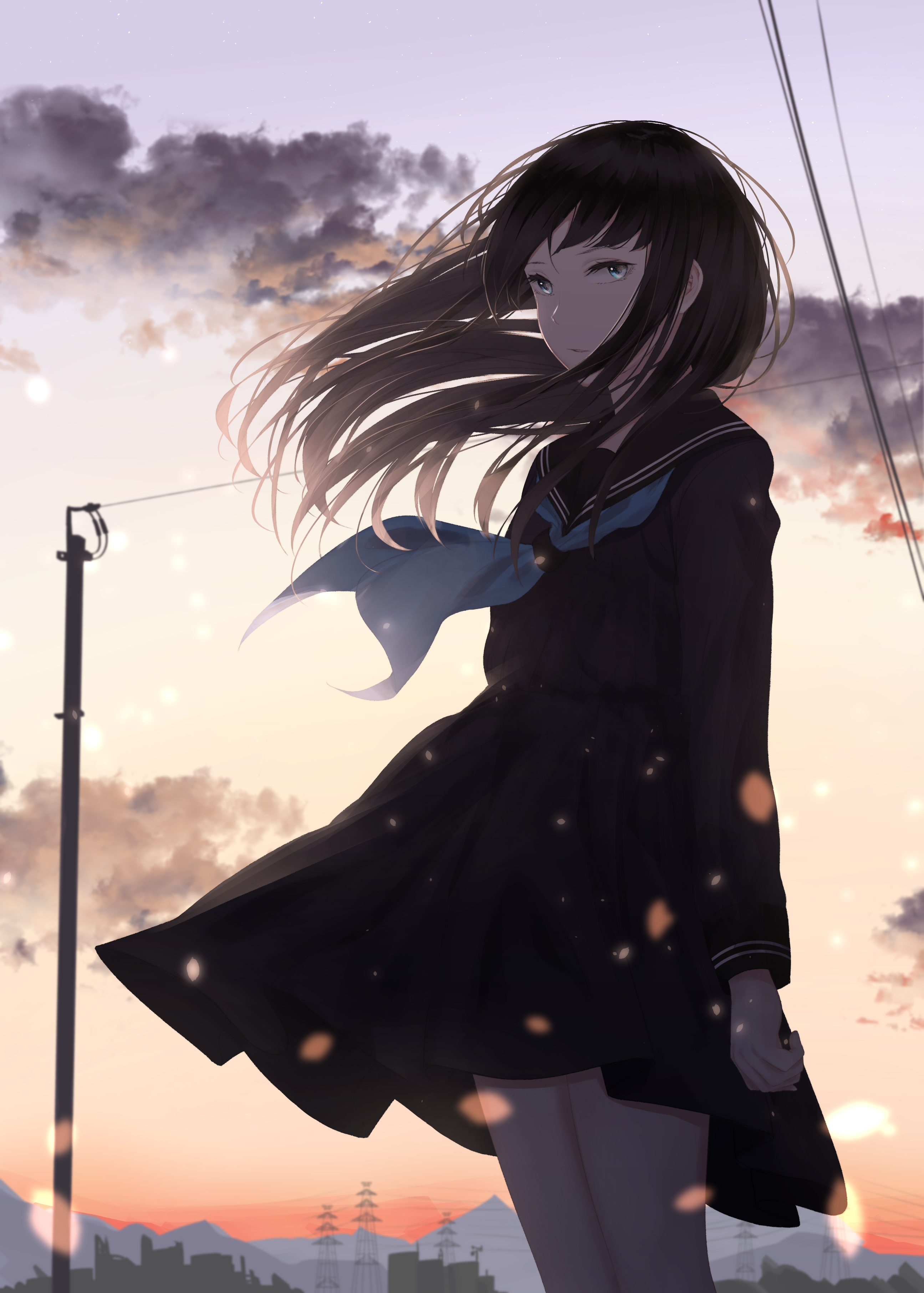 黒髪セーラー服 直筆原画 thumbnail-