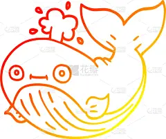 热,鲸,山,铅笔画,卡通,潦草,奇异的,艺术,图像,矢量