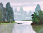 油画 中国风山水