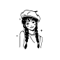 简笔画｜黑白少女头像