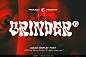 Grinder潮流复古酸性液体扭曲潮牌logo音乐摇滚海报标题英文字体
