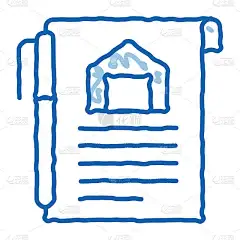 Home文档涂鸦图标手绘插图