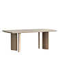 JOLOR北欧现代简约新中式原创Crest橡木全实木餐桌书桌自然色-淘宝网