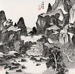 林壑隐栖_山水画_岳增光作品展_岳增光在线作品_岳增光官方网站-雅昌艺术家网