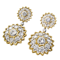 BUCCELLATI Stunning Yellow and White Gold and Diamond Earrings