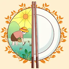 世界粮食日卡通人物种田节约粮食素材种田 节约粮食 手绘种田 水稻 劳动 光盘行动 夏季阳光 筷子 盘子 卡通 人物 儿童 教育 厉行节约反对浪费 世界粮食日
