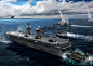 Amphibious assault ship concept, Yinan Shao : Near future LHD ship concept. 
Armed with 2 Ram, 2 MK15 CIWS, 16 units of VLS, a 57 bofors gun same as swedish visby class. 
Carrying 2 LCAC landing craft, 6-8 helicopters on the deck.
If you interest in the m