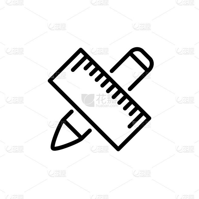 插图矢量图形的标尺图标模板