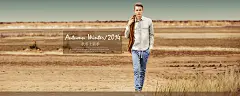 秋季男装户外拍摄大片 大屏网页海报 简约文字排版 #色彩# #网页# #型男# #欧美# #搭配#