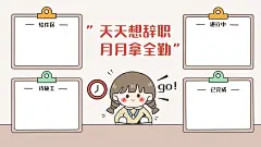 打工人趣味电脑桌面分区壁纸