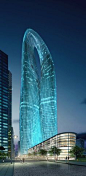 Guangzhou Twin Towers (West Tower), Guangzhou, China by MAD Architects :: height 450m, proposal