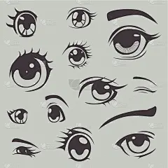 动画风格的眼睛设置一种颜色