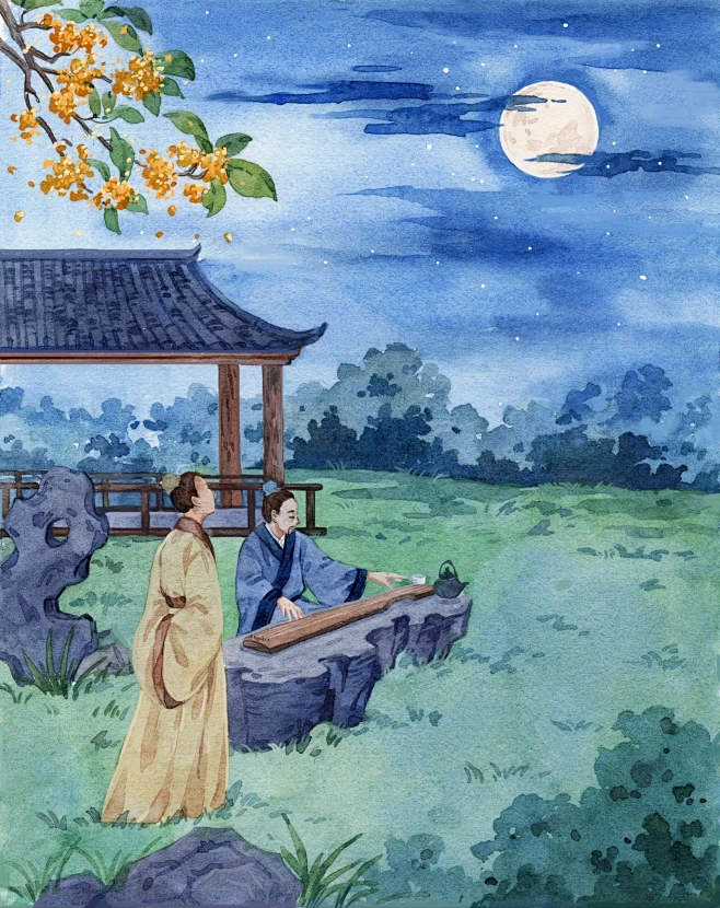 【今夜月明人尽望，不知秋思落谁家】
