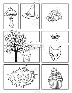 计划书,模板,空白的,漫画,背景,可爱的,大锅炉,速写本,绘制