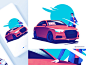 FlipRide汽车ui插图app插图app设计ui设计创造标志设计人物设计插画插图