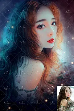 重彩风真人照片PS转手绘 美化肖像漫画卡通头像礼物唱吧微信-淘宝网