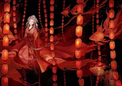 唯美古风《半面妆》插画，有些容颜望一眼就终身思念 : 有一美人兮，见之不忘 一日不见兮，思之如狂 更多精彩内容，关注51美术高考网微信公众号 小说《半面妆》封面 有些容颜，望一眼就终身思念 《狐狸娶亲》小说插画封面 花妖铺出十丈花毯 鸟妖唱着最动人的乐曲 美人穿着