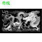 LF-022精雕图灰度浮雕图雕刻龙凤图库