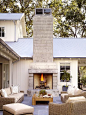 outdoor fireplace + sitting area: 