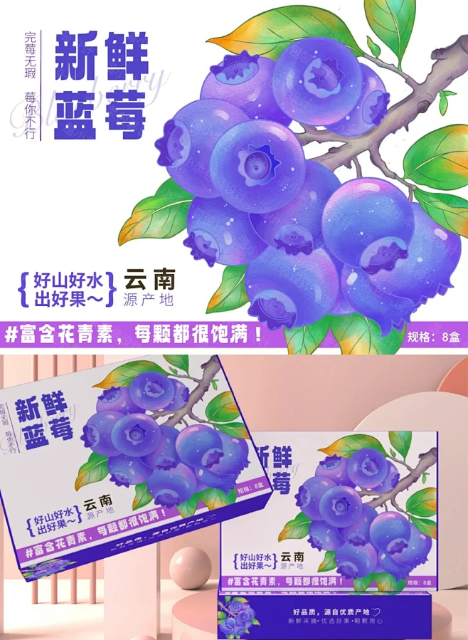 水果包装设计｜蓝莓包装设计｜农产品包装 ...