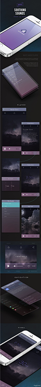 Soothing Sounds - iPhone音乐APP UI设计 - 图翼网(TUYIYI.COM) - 优秀APP设计师联盟