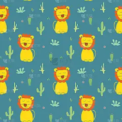 可爱的,狮子,动物手,四方连续纹样,卡通,球座,野生动物,壁纸,动物,绘制