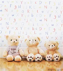 【图】卡通卧室儿童卧室纯纸英文字母墙纸装修效果图-阳光无限壁纸