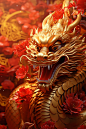 国潮龙年新年传统艺术中国龙模型