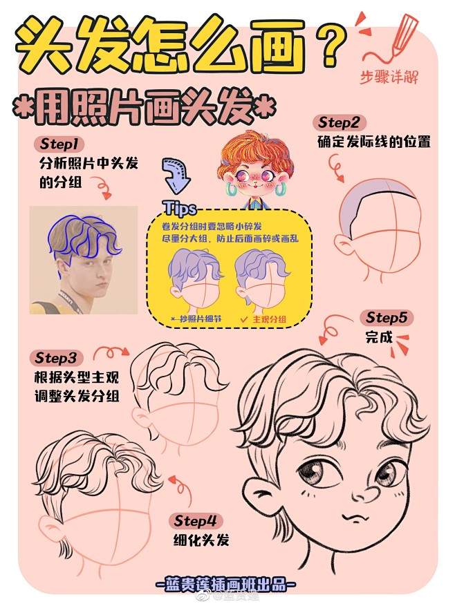 头发怎么画头发