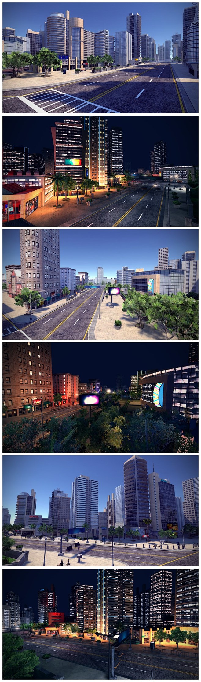 unity3D现代城市场景3D模型城市景...