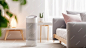 photograph of Air purifier in cozy white living room