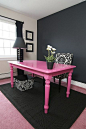 Paint a cheap table a bright color and it can be awesome!!