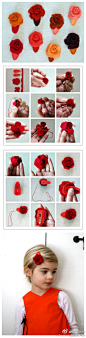 每天懂点DIY：教童鞋用不织布做款外国风的玫瑰发夹，非常漂亮和简单，赶紧来试试吧！