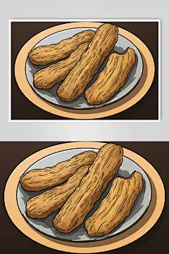 AI数字艺术天麻中草药药材插画-众图网