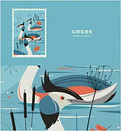 插画邮票设计，英国插画家 Neil Stevens ​​​​#logo设计师##灵感的诞生# ​​​​