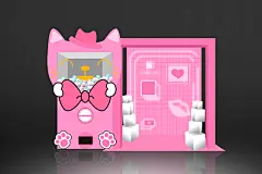 粉色可爱娃娃机摊位-设计素材-shejisc.cn