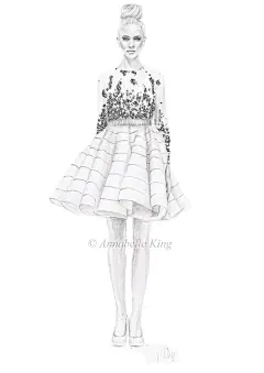 【时尚服装手绘插画设计图集下载】人物绘画插画服装设计作品参考