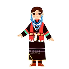 珞巴族卡通人物元素  - 源文件下载【酷图网】少数,民族,卡通,手绘,元素,五十六民族,设计,动漫动画,动漫人物,