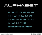 Alphabet, modern font, space typeface, minimalist style. Latin alphabet letters. Vector design element.