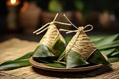 包粽子芦苇叶粽子图片摄影图