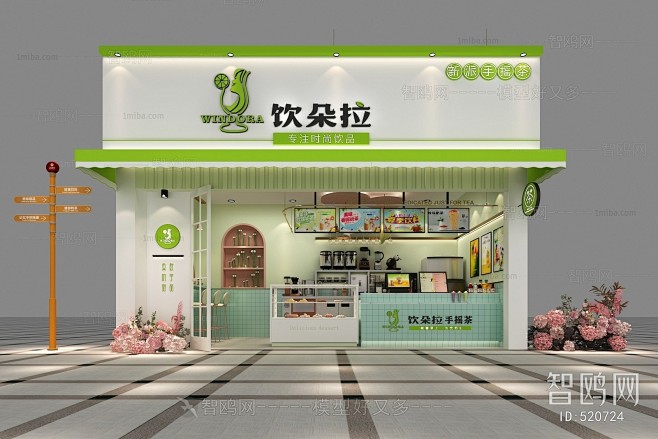 多场景-现代门面门头+甜品店-ID:52...