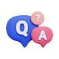 Question and Answer 3D Illustration
