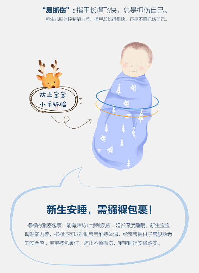 米乐鱼婴儿防惊跳襁褓包巾纯棉春秋夏季薄款...
