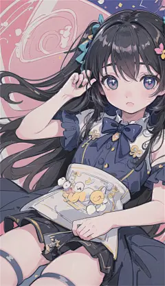 数字艺术漫画风女孩插画-众图网