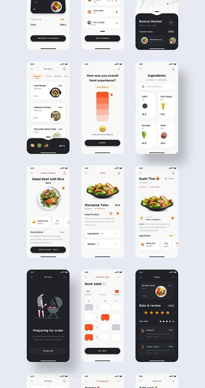 美食外卖手机app界面设计_订餐配送ui设计素材下载_颜格视觉