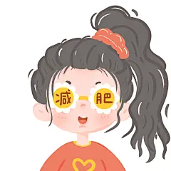 趣味创意手绘可爱减肥头像