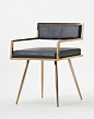 Modrest Rosario Modern Black & Rosegold Dining Chair: 