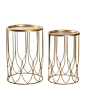 Wish Bone Side Table Set in Gold design by Aidan Gray